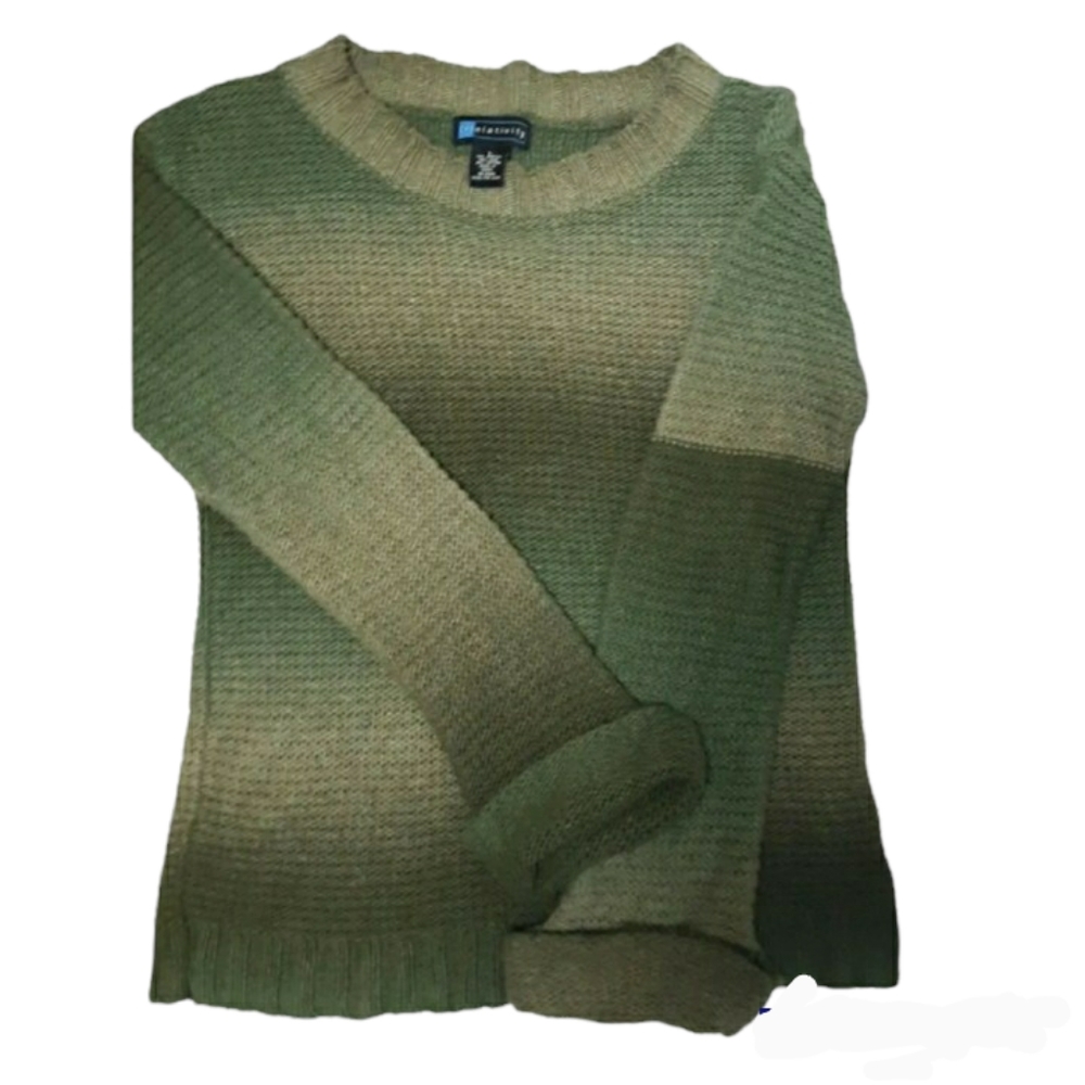 Women's Army Green Tie dye Look Kint sz Large Relativity sweater